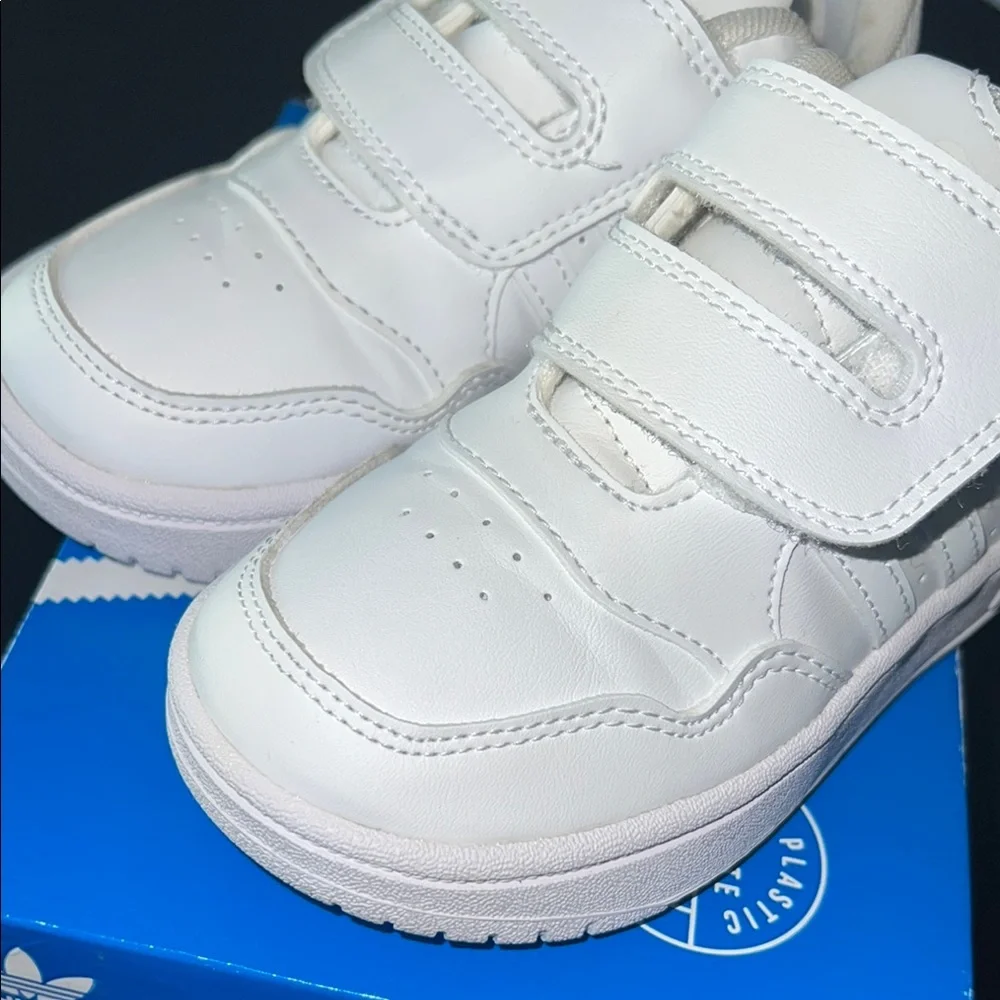 adidas Kids White Velcro Sneakers